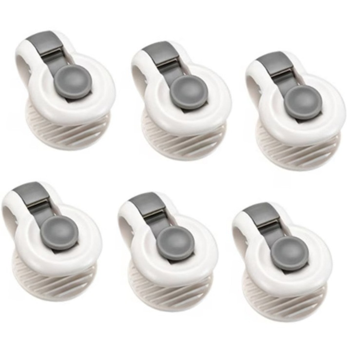 Set 6 Cleme pentru pilote, Gri, Mobilier pentru casa, Consumabile, Creativ, Anti-alunecare, Anti-Mistracking, Cearsafuri, Haine, Uscare, Fixare
