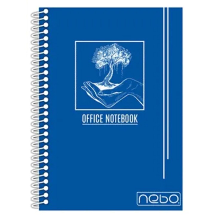 Тетрадка А5, 80 AR листа, PP корица, спирала – NEBO, тъмносиня