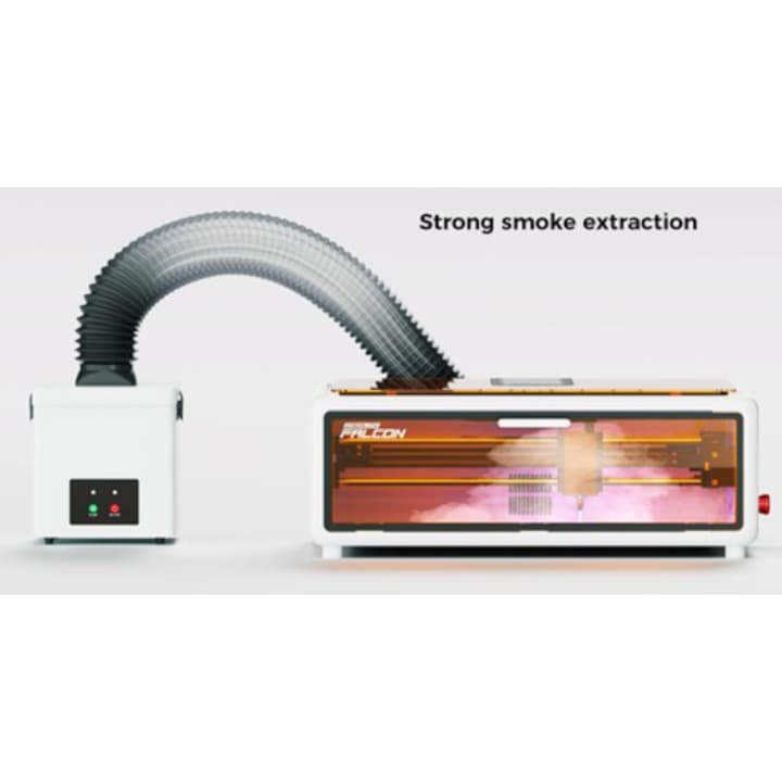 Gravator Laser Creality Falcon A1, 10W, Extractor si Filtru fum, Camera integrata, Detectare inteligenta a materialului, Protectie pentru ochi, Fascicul comprimat de 0, 06 - 0, 08 mm