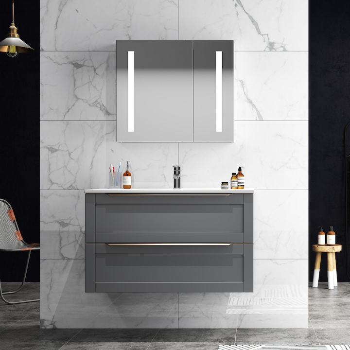 Panou SPC Premium Marble Series, Impermeabil si Ultra-Durabil, 900 x 450 x 4 mm, 0, 41mp suprafata acoperita, culoare Alb Lucios - Carrara, Velvet Design