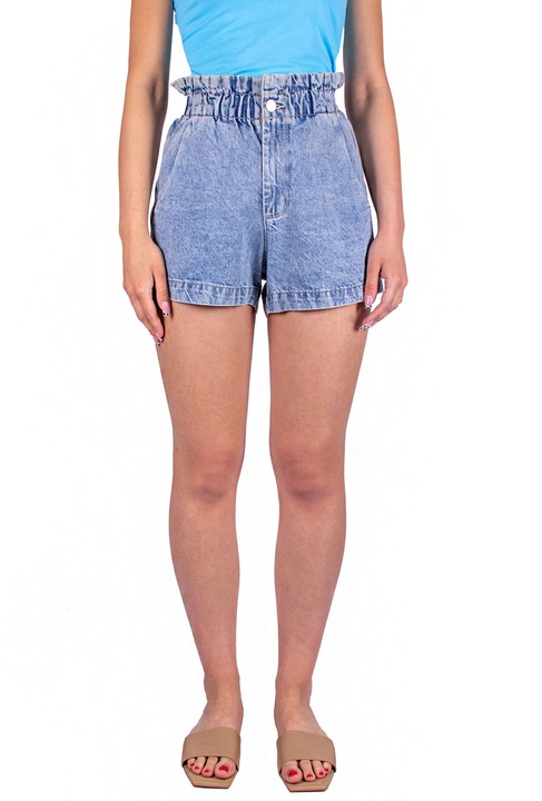 Дамски шорти от мек памук, Син