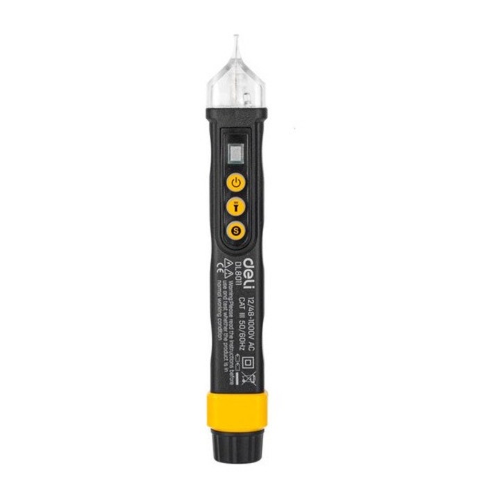 Érintésmentes feszültségmérő, LED világítás, 12/48-1000V AC