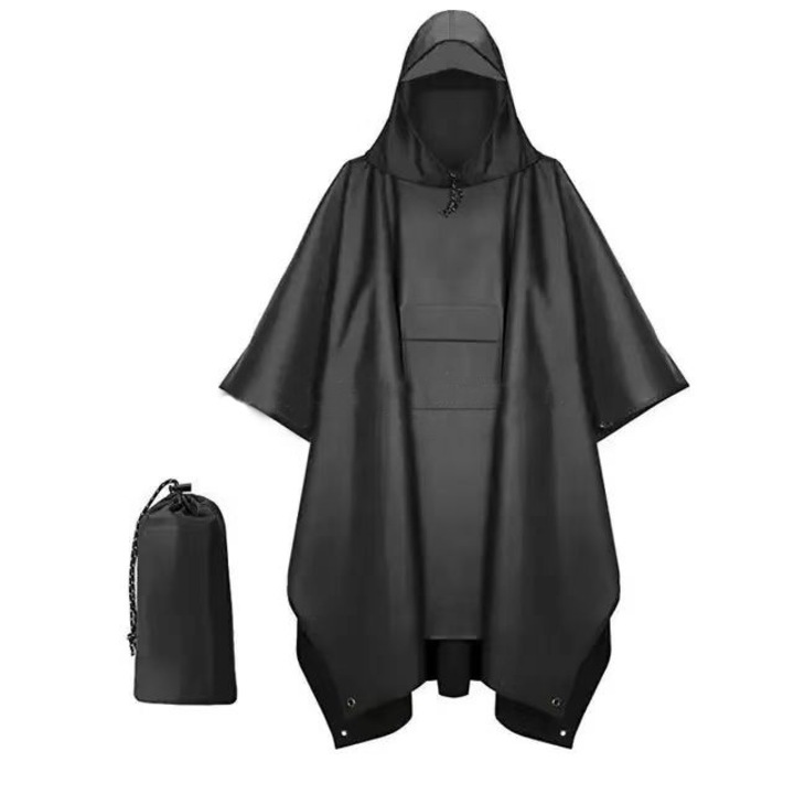 Többfunkciós 3 az 1-ben esőkabát, könnyű esőponcsó, vízálló esőkabát felnőtteknek (unisex), kapucnis esőponcsó, 83 x 55 hüvelyk
