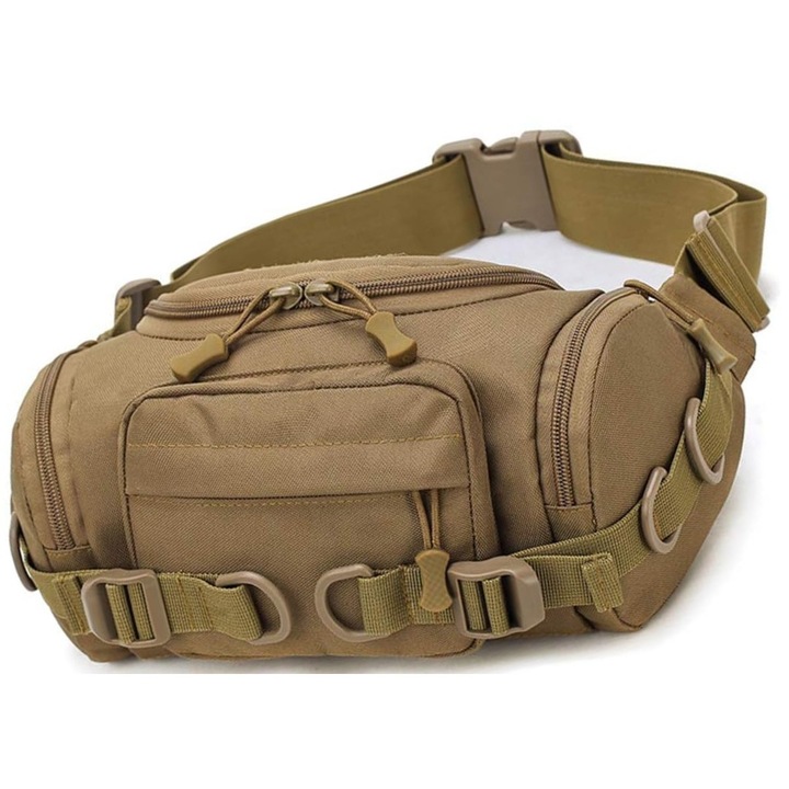 Taktikai deréktáska, Nylon, kültéri, Vízálló deréktáska, Egyvállas átlós táska, Kerékpáros deréktáska