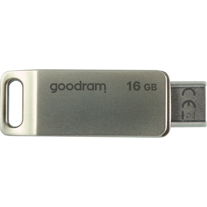 GoodRam ODA3 ezüst 16 GB-os USB-meghajtó, USB 3.2, USB Type-A és Type-C kompatibilis, fém, plug and play, 0º–70º hőmérsékleti tartomány