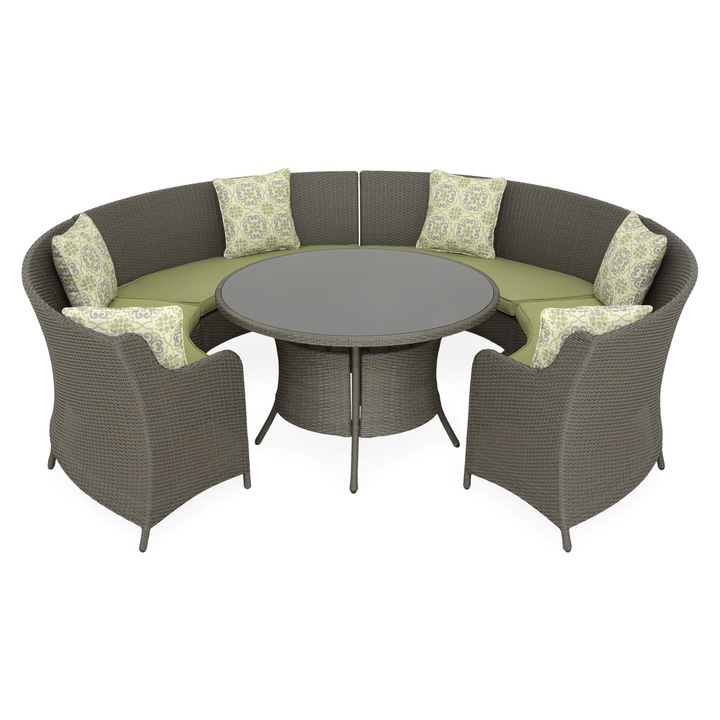 Set mobilier gradina/terasa dining 5 piese, Maison Mex PASTO, gri/verde