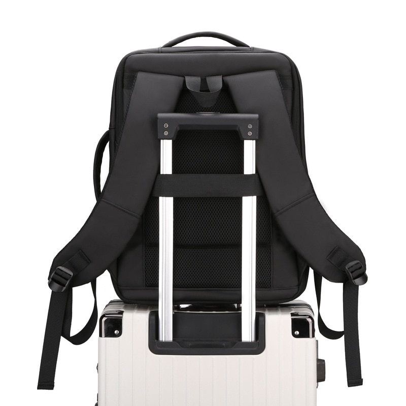 Rucsac extensibil laptop, Cracos, 40x30x20, multiple compartimente, port USB, maner lateral