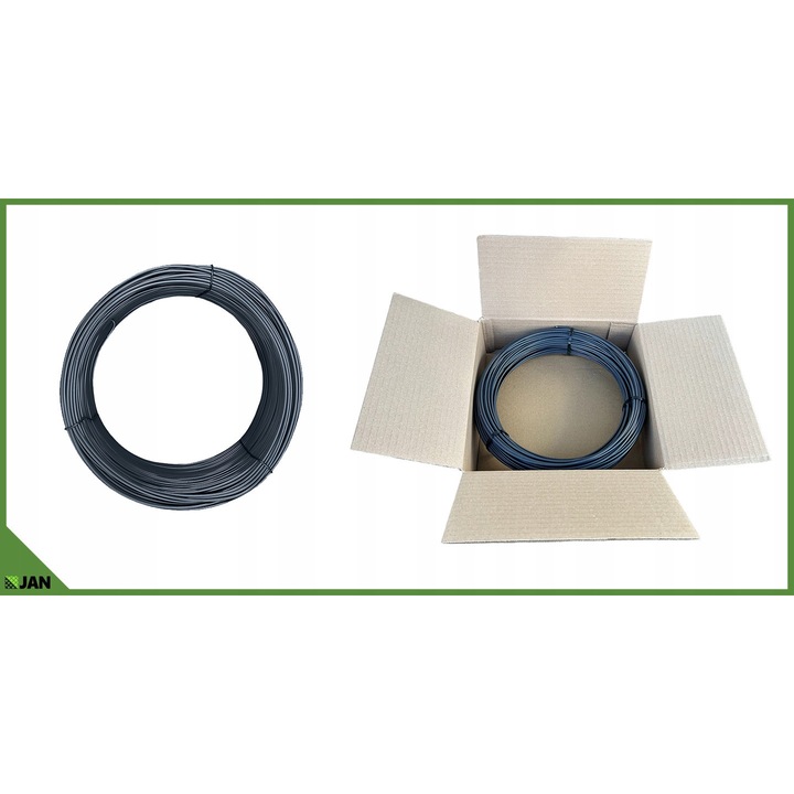 Sarma De Intindere Pentru Pomi, ZPH JAN, 100 M, 2 Mm, Plastic, Protectie Impotriva Coroziunii, Executie De Inalta Calitate, Gri