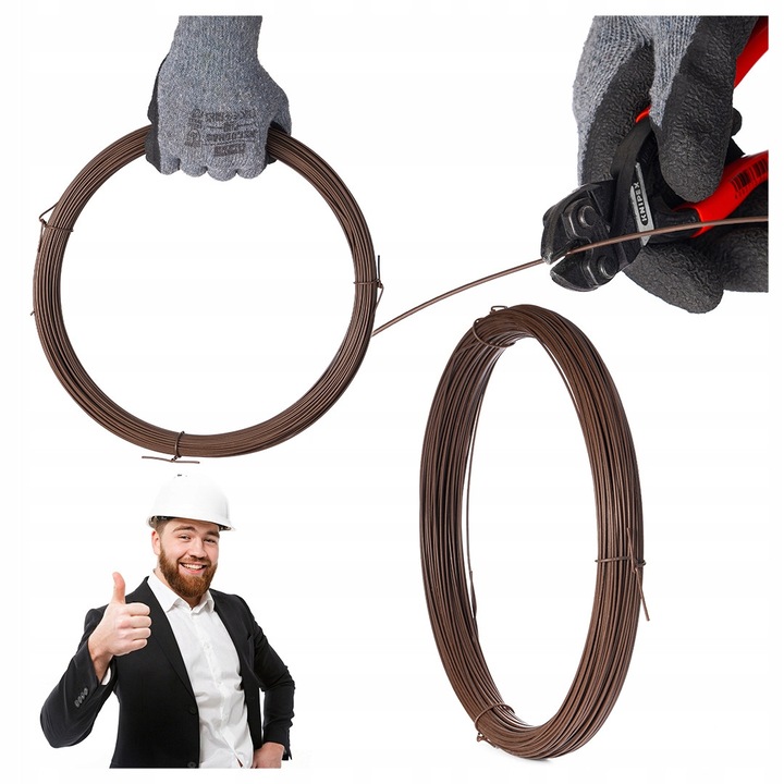 Bevonatos vezeték, ZPH JAN, 90 M, 1, 2 Mm, Műanyag, Korrózióvédelem, Kiváló minőségű kivitelezés, Szürke