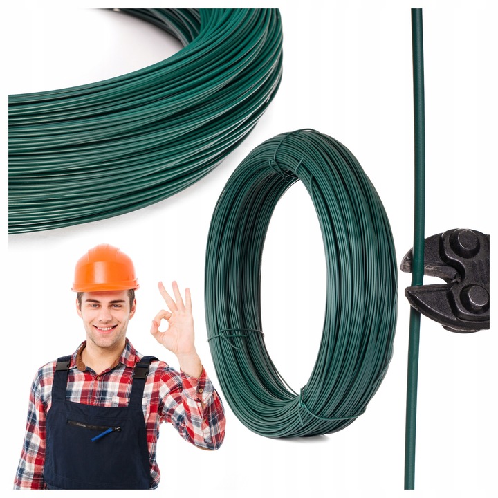 Bevonatos huzal, ZPH JAN, 1250 M, 1, 6 Mm, Műanyag, Korrózióvédelem, Kiváló minőségű kivitelezés, Zöld