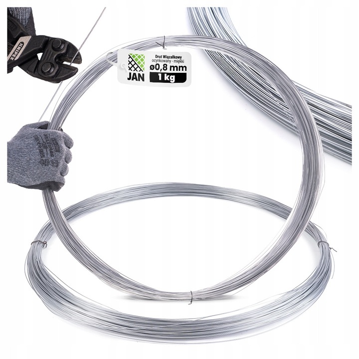 Kötözőhuzal, ZPH JAN, 250 M, 0,8 Mm, Fém, Korrózióvédelem, Kiváló minőségű kivitelezés, Horganyzott