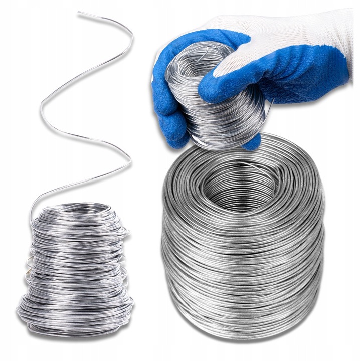 Horganyzott Kötözőhuzal Kesztyűvel, ZPH JAN, 40 M, 1, 4 Mm, Horganyzott Fém, Korrózióvédelem, Kiváló Minőségű Kivitelezés, Horganyzott