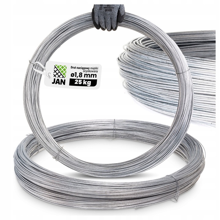 Sarma Zincata, ZPH JAN, 1250 M, 1, 8 Mm, Metal, Protectie Impotriva Coroziunii, Executie De Inalta Calitate, Zincata