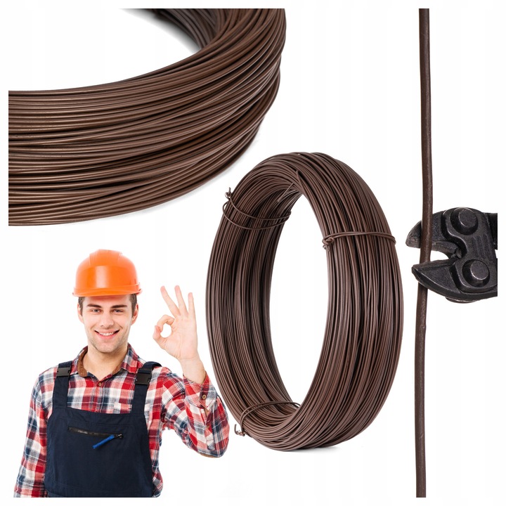Bevonatos feszítőhuzal, ZPH JAN, 750 M, 3 Mm, Műanyag, Korrózióvédelem, Kiváló minőségű kivitelezés, Barna