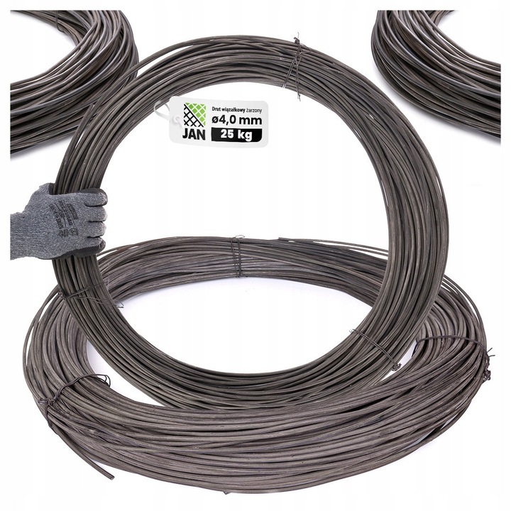 Kötözőhuzal, ZPH JAN, 250 M, 4 Mm, Fém, Korrózióvédelem, Robusztus kidolgozás, Tartósságot garantál sok éven át, Kiváló minőségű kivitelezés, Fekete