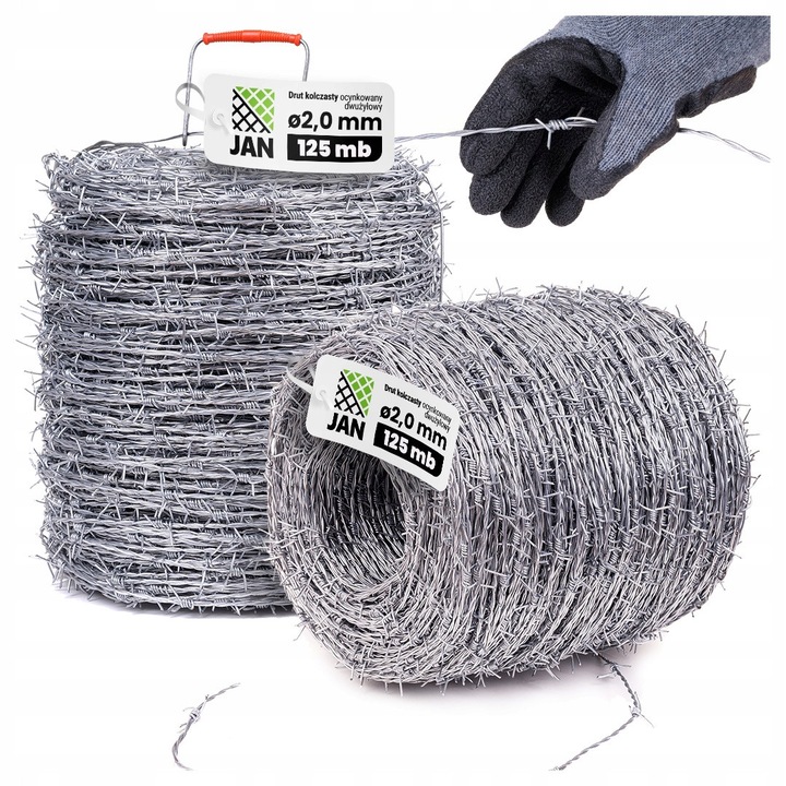 Sarma Ghimpata Zincata, ZPH JAN, 125 M, 2 Mm, Metal Zincat, Protectie Impotriva Coroziunii, Executie De Inalta Calitate, Zincata