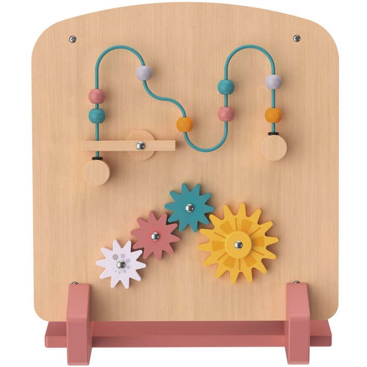 Jucarie cu motor, Jucaus, playtive 423839, multicolor, 37 x 36 x 5 cm, pentru montare pe perete, setul include: suport, material de montare pe perete, ambalaj original, lemn, greutate: 1, 59 kg