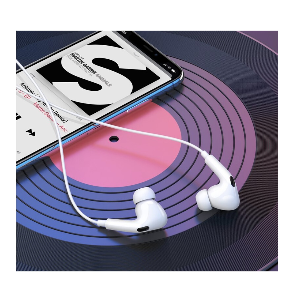 Casti cu Fir, compatibile cu iPhone 16/17, Mufa Type-C, 1m, Microfon integrat si Butoane de control, Alb