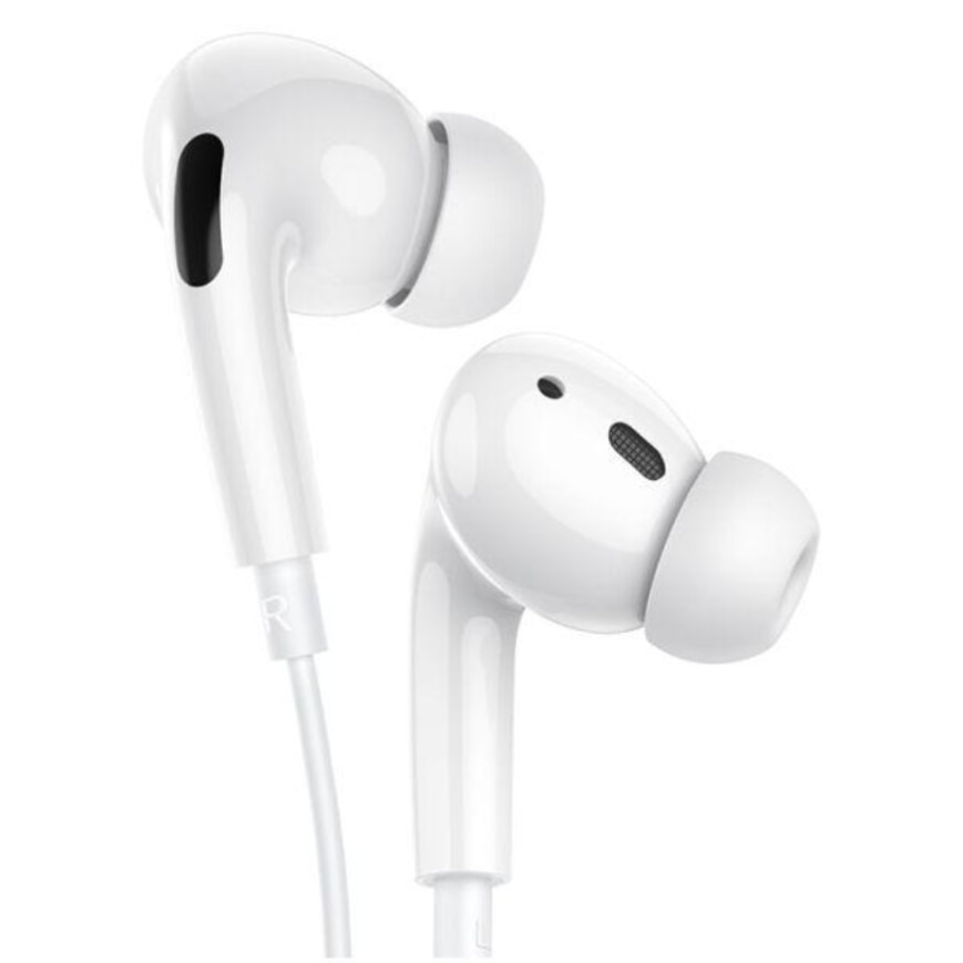 Casti cu Fir, compatibile cu iPhone 16/17, Mufa Type-C, 1m, Microfon integrat si Butoane de control, Alb