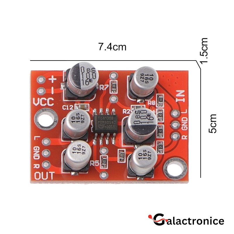 Modul stereo preamplificator pentru microfon, AD828, DC 5-15V