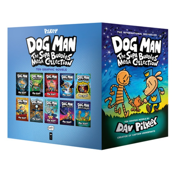 Boxed - Dog Man The Supa Buddies Mega Collection From the Creator of Captain Underpants Dog Man #1-10 Box Set, Dav Pilkey