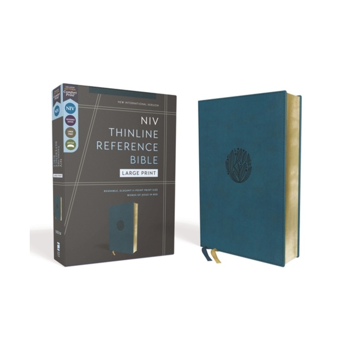 Niv, Thinline Reference Bible, Large Print, Leathersoft, Teal, Red Letter, Comfort Print, Zondervan