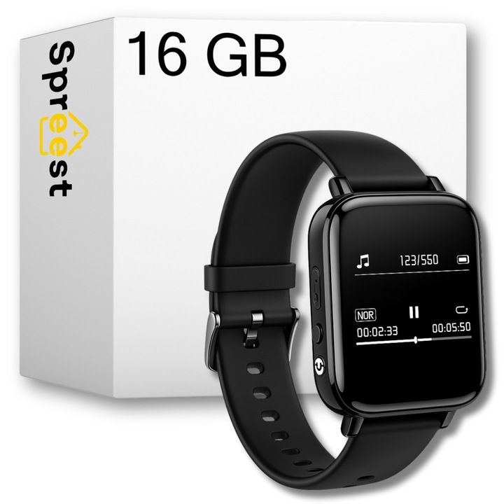 S11 часовник с гласов рекордер, 16GB, Bluetooth, четец на електронни книги, 45x37x12mm, пълен комплект