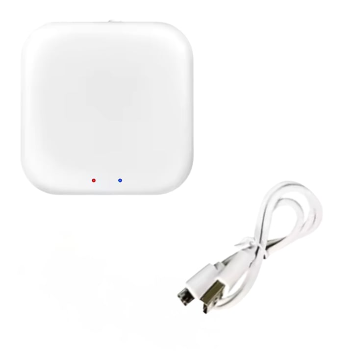 Hub Gateway ZHUB-W Zigbee, 50 dispozitive, Wi-Fi 2,4 GHz, 60x60x16.1mm, set complet