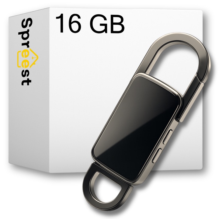 S20 клипс за гласов рекордер, 16GB, гласово активиран запис, размери 83x25x11mm, тегло 53g