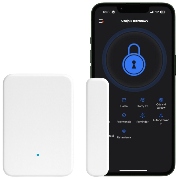 Senzor deschidere usa Spreest®, DS2 TTLock, magnetic detector deschidere usa, Wireless 2.4GHz, notificari in timp real in aplicatia, compatibil incuietori smart, autonomie baterie pana la 2 ani, montaj fara gaurire, pentru casa, birou apartament, Alb