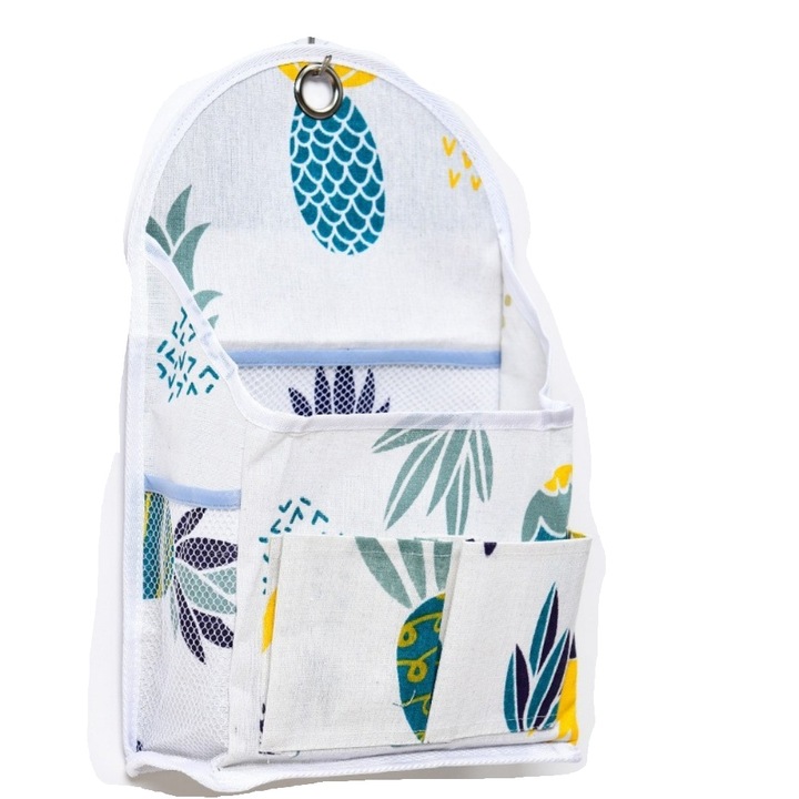 Könnyen felfüggeszthető szövet rendszerező, 39×24.5×10 cm, több zsebbel otthonra/irodába