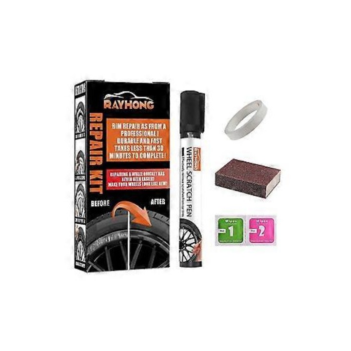 Kit reparare zgarieturi jante, pena reparare zgarieturi, negru