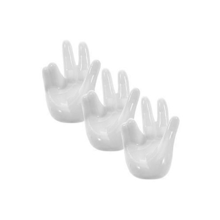 Set 3 suporturi din ceramica, design maini, decorare casa, sarbatoare Paste