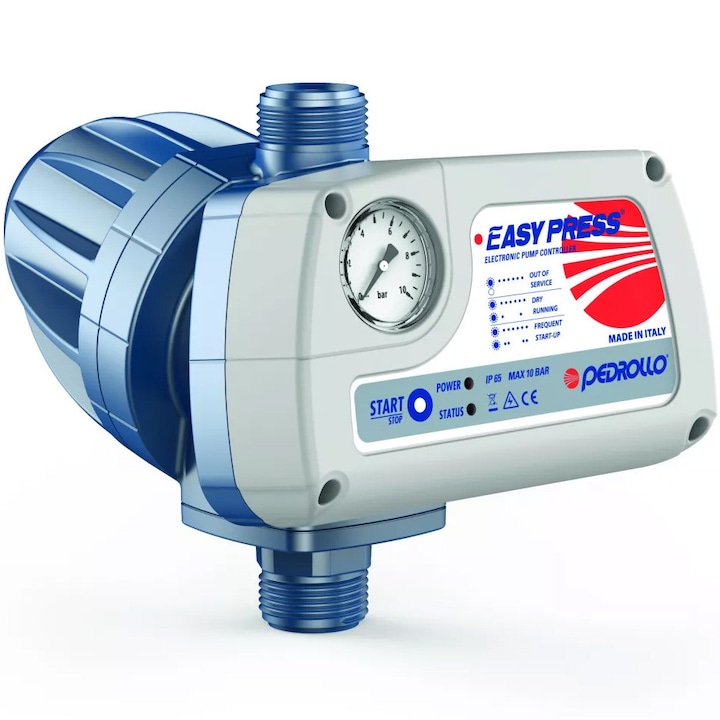 Presostat electronic Pedrollo Easy Press-2M, presiune pornire 2.2 bar, debit maxim 200 l/min, pentru pompe electrice pana la 1.5 KW, racord intrare/iesire 1"