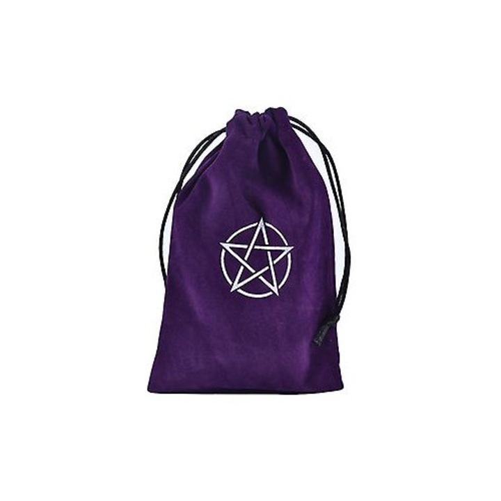 Tarot bársony pentagram tárolótáska 115x180cm, húzózsinórral