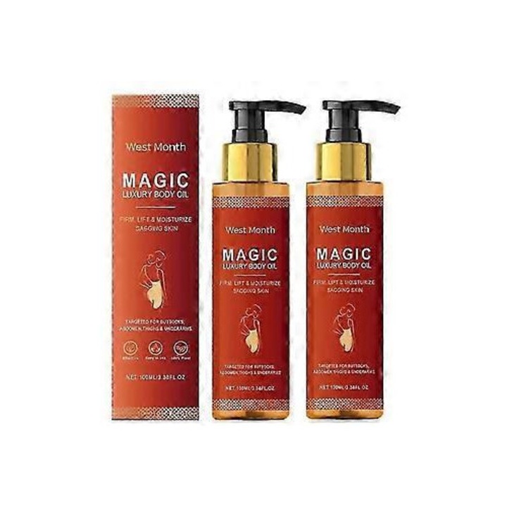 West&Month Testolajak, Magics Luxus Testfeszesítő Hidratáló Olaj az egész testre, karokra, mellkasra, combokra és hasra