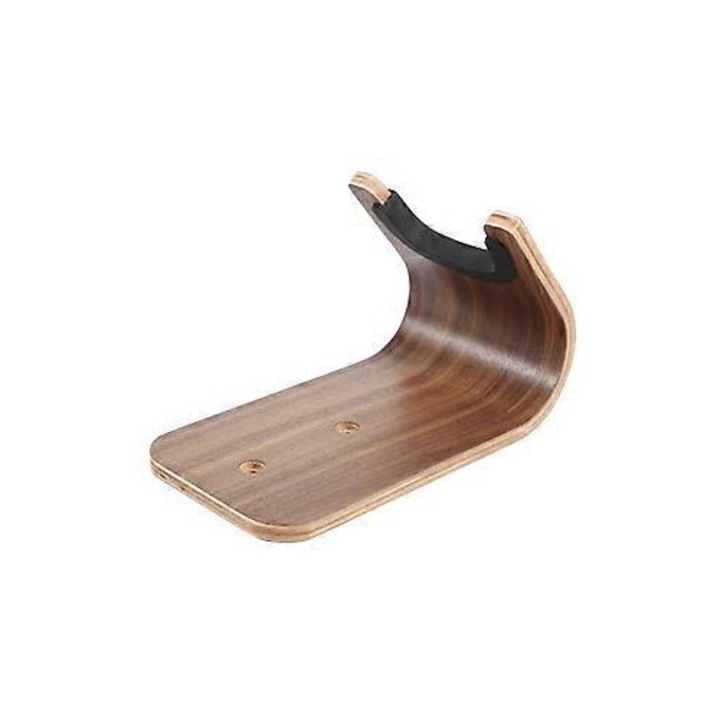 Suport de perete pentru chitară din lemn curbat, design skateboard, montare pe perete