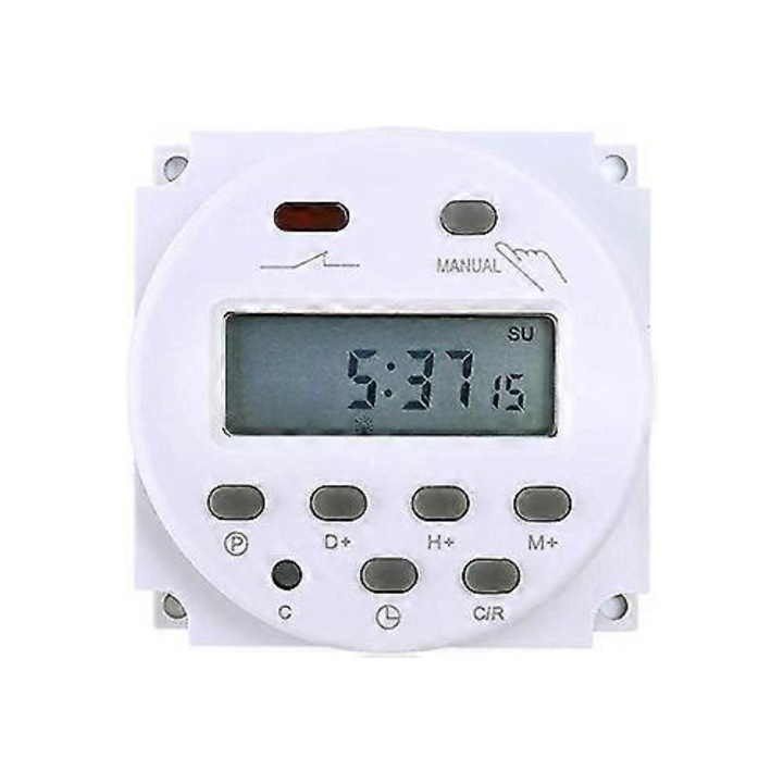 Електронен таймер 12V, 16A, 28 програми, LCD дисплей