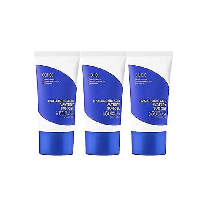 Gel de soare cu acid hialuronic, set de 3, 50ml, SPF50+