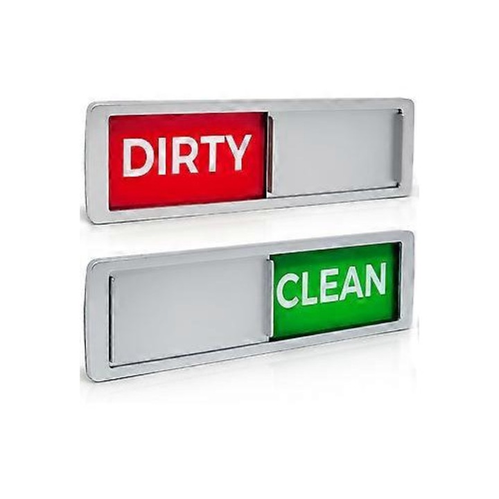 Магнитен индикатор за съдомиялна машина, чисто/мръсно, лесен за четене, плъзгащ се дизайн, силен магнит