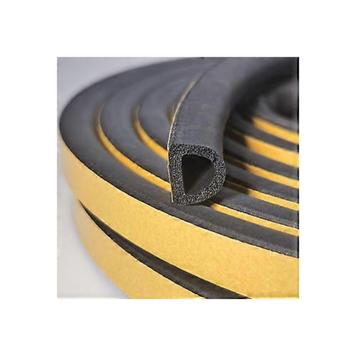 Banda de etansare autoadeziva pentru usi/fereastra 6m, pentru fante mari 4x5mm, usor de taiat