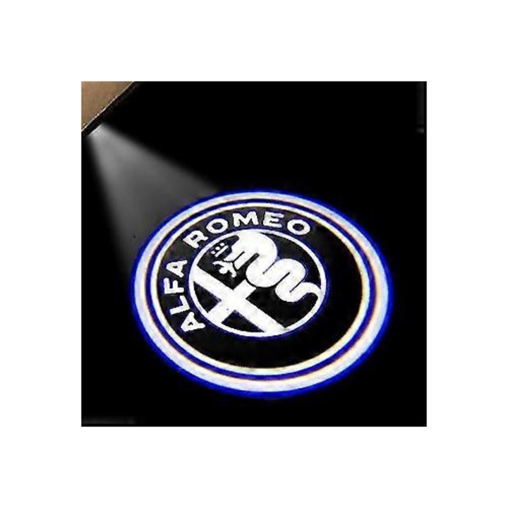 Proiector logo auto, lumina de bun venit pentru Alfa Romeo Stelvio Mito Giulietta, pachet de 2 becuri