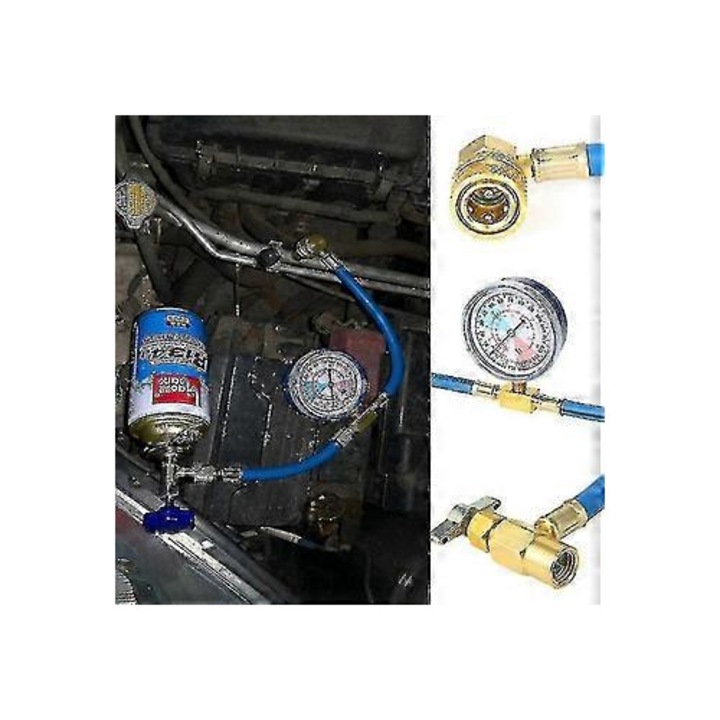 Kit de umplere refrigerant R134a cu manometru profesional