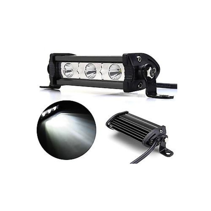 Proiector LED 9W, bara LED, impermeabil, pentru 4x4, camion, tractor, SUV, barca