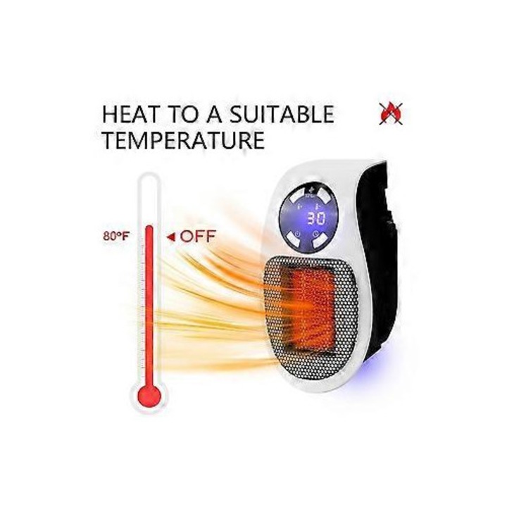 Ultra Air ventilátoros fűtőberendezés, 2025, állítható termosztáttal, EU csatlakozóval