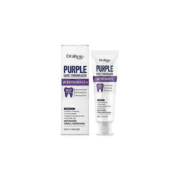 Purple Luxe fogkrém, többfunkciós tisztítórendszer, háromszoros fehérítés, 75ml