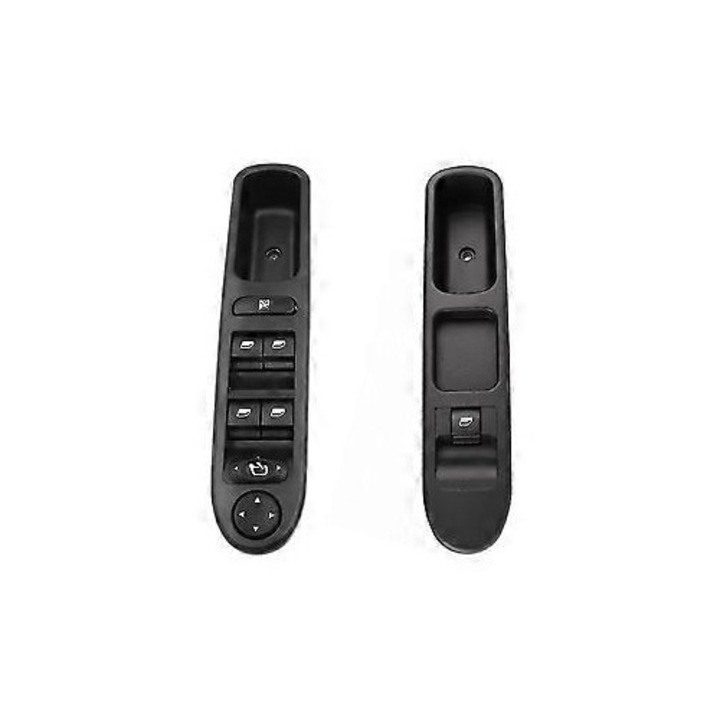 Jobb oldali elektromos ablakemelő kapcsoló, Peugeot 207/207Cc/Citroen C3 kompatibilis, fekete színben