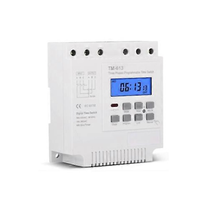 Intrerupator programabil cu timer, 380V-415V, iluminare de fundal