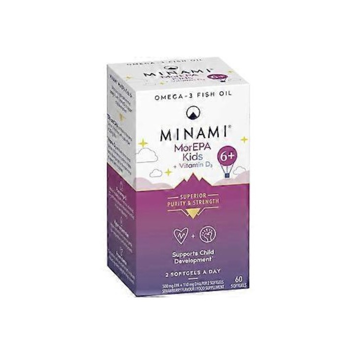 Vitamina D3 pentru copii, Minami, 60 capsule moi, 6 ani+