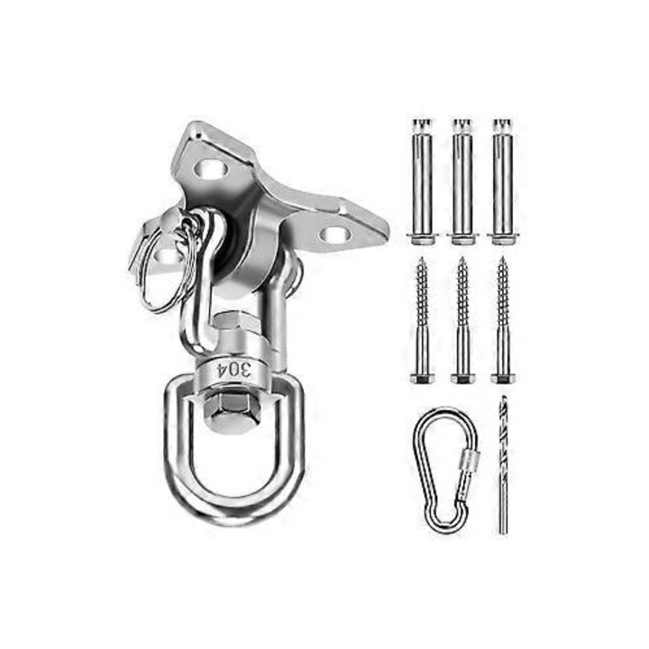 Carlig de tavan pentru leagan, 360 grade, suport din otel inoxidabil, capacitate 500kg